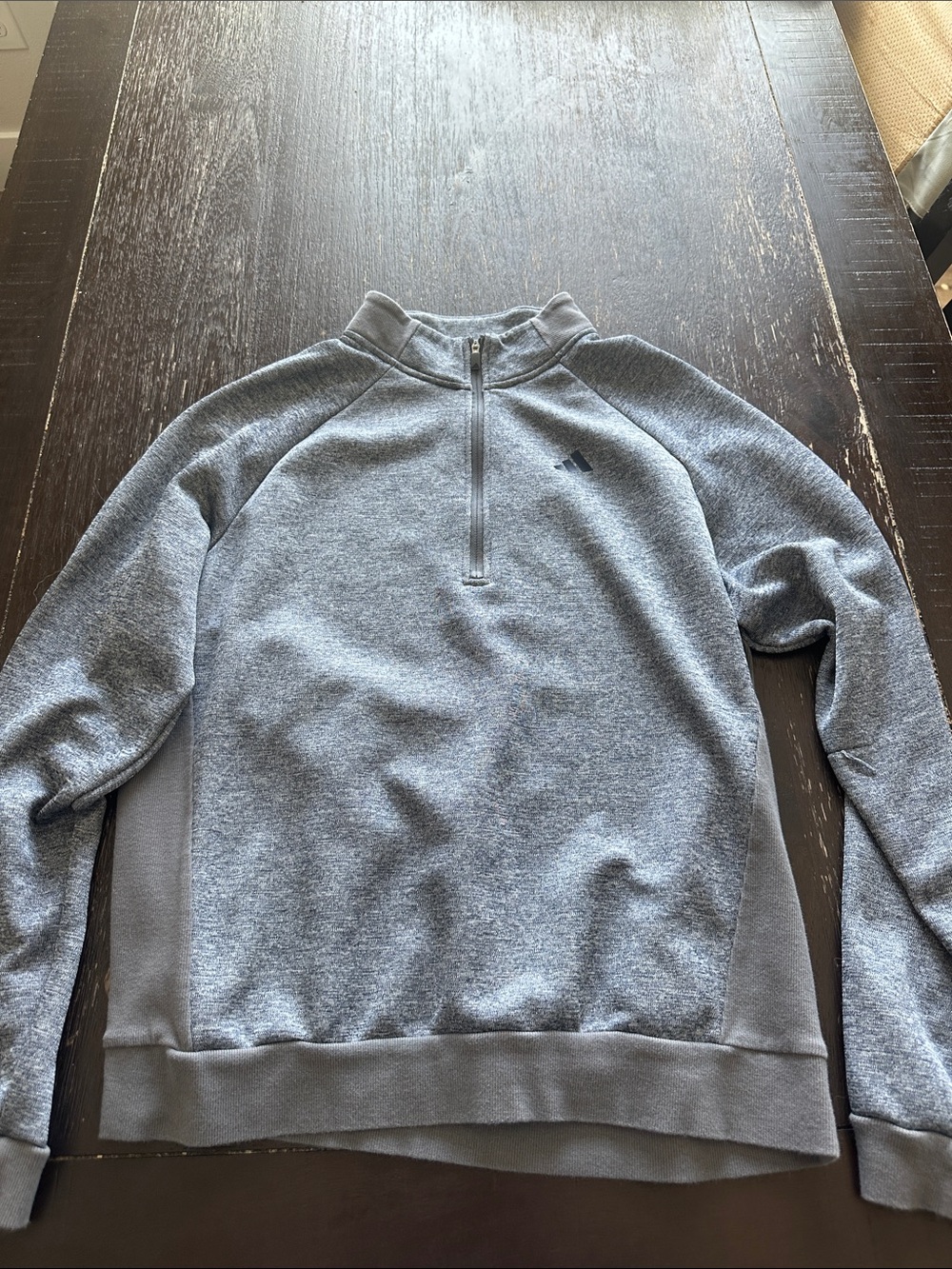 Men's Adidas Heather Gray Half-Zip Sweater